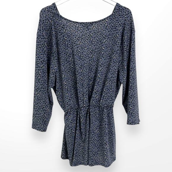 GILLI Blue Black Abstract Animal Print Surplice Wrap V-Neck Blouse 3X - Picture 3 of 10